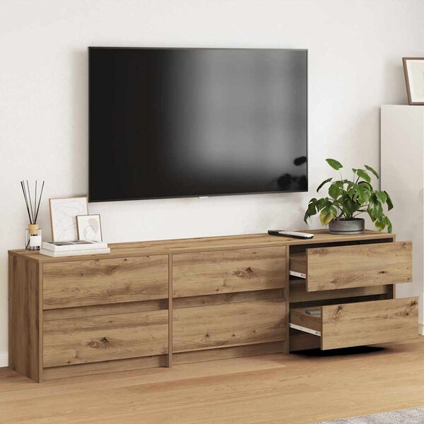 vidaXL Unidades de TV 2 pcs Roble artesanal 180 x 34 x 50 cm
