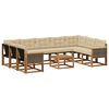vidaXL Conjunto de sof&aacute;s de exterior 10 uds. Natural y Beige