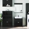 vidaXL Juego de muebles de ba&ntilde;o BERG 3 pzas madera maciza pino negro