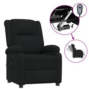 vidaXL Sill&oacute;n reclinable el&eacute;ctrico de tela negro