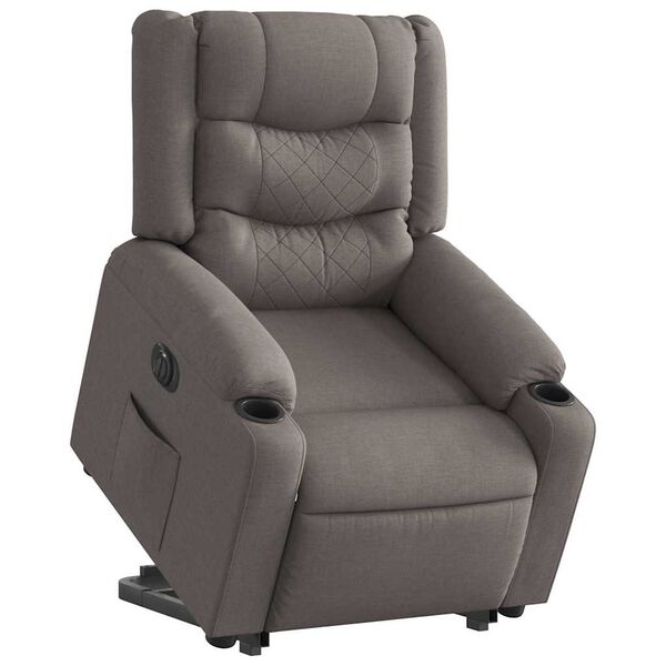 vidaXL Sillón eléctrico reclinable elevable de tela gris taupe