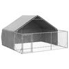 vidaXL Caseta perros exterior con corral 3x3x1,9 m acero galvanizado