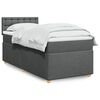 vidaXL Cama box spring individual con colchón tela gris oscuro