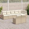 vidaXL Conjunto de sof&aacute; de jard&iacute;n 8 pcs Beige y rat&aacute;n sint&eacute;tico