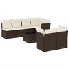 vidaXL Set sof&aacute;s de jard&iacute;n 8 piezas y cojines rat&aacute;n sint&eacute;tico marr&oacute;n