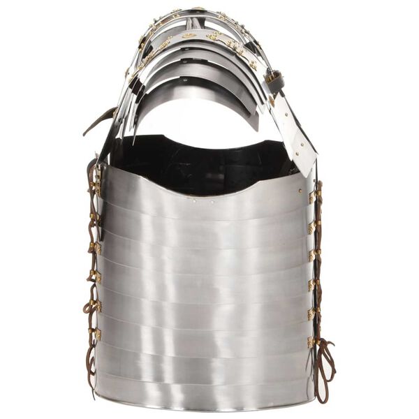 vidaXL R&eacute;plica de armadura de soldado romano LARP acero plateado