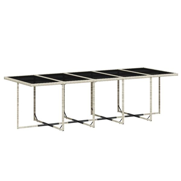 vidaXL Set comedor jard&iacute;n y cojines 15 pzas rat&aacute;n sint&eacute;tico gris claro