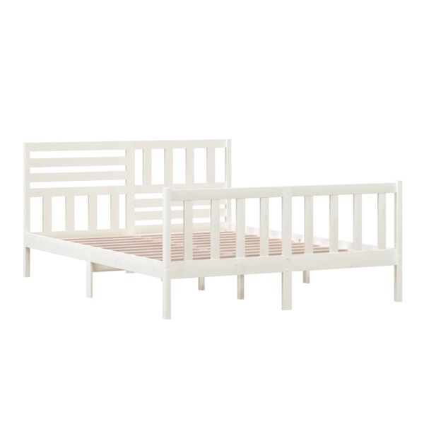 vidaXL Estructura de cama de madera maciza blanco 150x200 cm