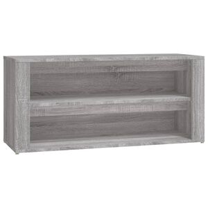 vidaXL Zapatero madera contrachapada gris Sonoma 100x35x45 cm