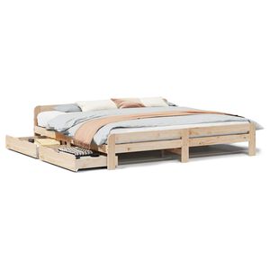 vidaXL Estructura de cama sin colch&oacute;n madera maciza de pino 200x200 cm