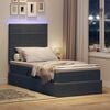 vidaXL Cama con almacenamiento y LED con LED Gris oscuro 90 x 200 cm
