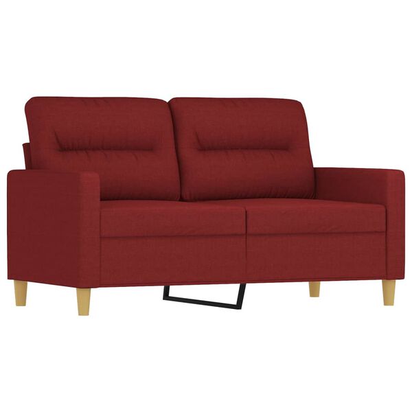 vidaXL Sof&aacute; de 2 plazas con almohadas y cojines tela rojo tinto 120 cm