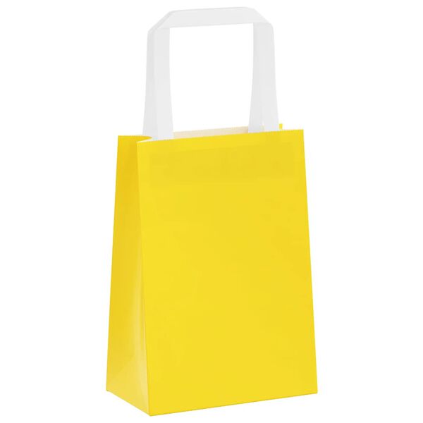 vidaXL Bolsas de papel con asas 50 uds amarillas 15x8x21 cm