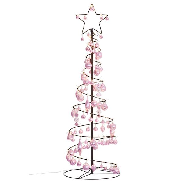 VidaXL LED para &aacute;rbol de Navidad con bolas 100 LED blanco c&aacute;lido 150cm