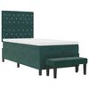 vidaXL Cama tipo Box Spring Verde oscuro 90 x 190 cm Terciopelo