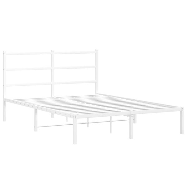 vidaXL Estructura cama sin colchón con cabecero metal blanco 140x190cm