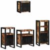 vidaXL Juego de muebles de baño 4 pcs Marrón Madera de mango maciza