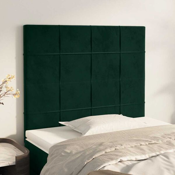vidaXL Cabecero Terciopelo Verde Oscuro 100x5x118/128 cm