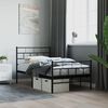 vidaXL Estructura cama sin colch&oacute;n con estribo metal negro 90x190 cm