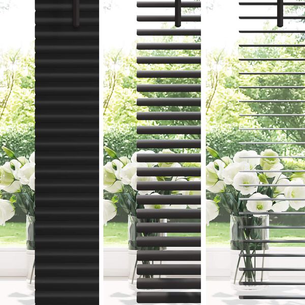 vidaXL Persiana Veneciana Manual Ajustable Negro 150 x 100 cm PVC