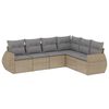 vidaXL Juego de sof&aacute;s jard&iacute;n con cojines 6 pzas rat&aacute;n sint&eacute;tico beige