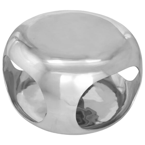 vidaXL Mesa de centro aluminio plateado 50x50x30 cm