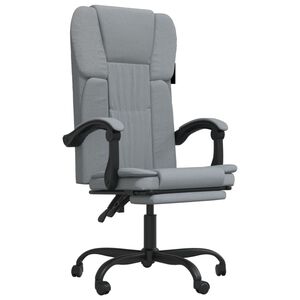 vidaXL Silla de oficina reclinable de tela gris claro