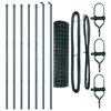 vidaXL Valla con Poste Verde 1,4 x 10 m Acero y PVC