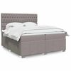 vidaXL Cama box spring con colch&oacute;n tela gris taupe 200x200 cm