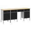 vidaXL Armario de trabajo con cajón 4 pcs Negro 200 x 55 x 85 cm
