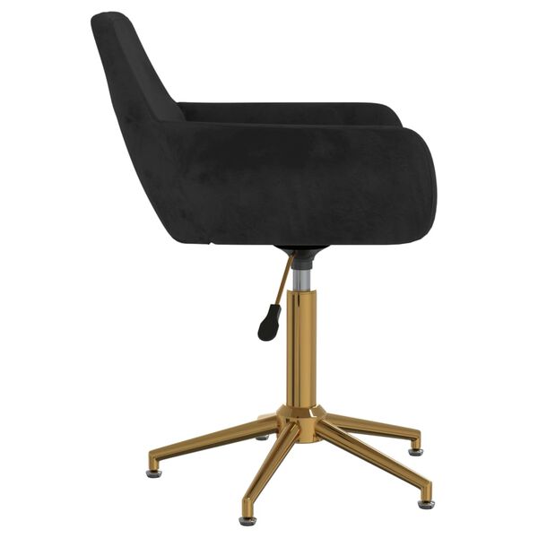 vidaXL Silla de comedor giratoria de terciopelo negro