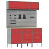 vidaXL Conjunto de armarios de trabajo con caj&oacute;n Manual 8 pcs Rojo