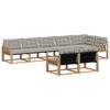 vidaXL Conjunto de sof&aacute;s de exterior 8 uds. Blanco y Gris Claro