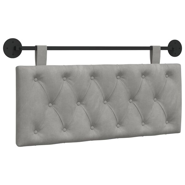 vidaXL Cabecera Colgante Gris Claro 110 x 55 x 7 cm Terciopelo
