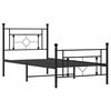 vidaXL Estructura cama sin colch&oacute;n con estribo metal negro 100x190 cm