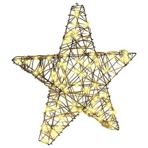 vidaXL Estrella 3D 50 LED c&aacute;lido 55 x 52.5 x 9 cm Rat&aacute;n