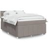 vidaXL Cama box spring con colch&oacute;n tela gris taupe 140x200 cm