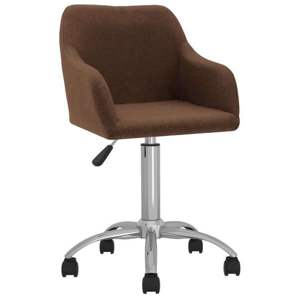 vidaXL Silla de comedor giratoria tela marr&oacute;n