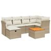 vidaXL Set sof&aacute;s de jard&iacute;n 7 piezas y cojines rat&aacute;n sint&eacute;tico beige