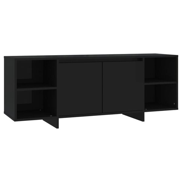 vidaXL Mueble para TV madera contrachapada negro 130x35x50 cm