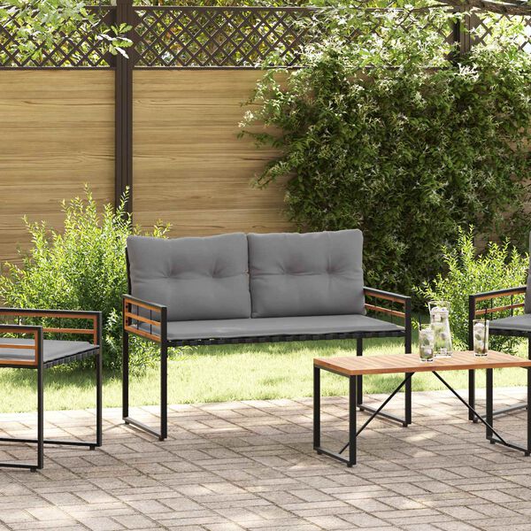 vidaXL Banco de Capa de Madera con coj&iacute;n Gris Claro 114 x 55 x 77 cm