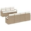 vidaXL Juego de Sof&aacute; con coj&iacute;n 8 pcs Beige y Crema rat&aacute;n sint&eacute;tico