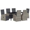 vidaXL Conjunto de Comedor de Jard&iacute;n 7 uds. Gris rat&aacute;n sint&eacute;tico