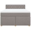 vidaXL Cama box spring con colch&oacute;n tela gris taupe 140x200 cm