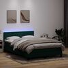 vidaXL Cama box spring con colch&oacute;n y LED terciopelo verde oscuro 160x210 cm