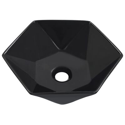 vidaXL Lavabo 41x36,5x12 cm cerámica negro