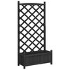 vidaXL Jardinera con enrejado madera maciza de abeto negro