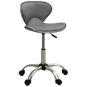 vidaXL Silla de oficina de cuero sint&eacute;tico gris
