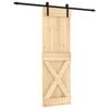 vidaXL Puerta Corredera 70 x 210 cm Natural y negro
