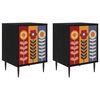 vidaXL Mesa de noche ESSEN 2 uds. Roble Negro 36 x 33 x 51 cm
